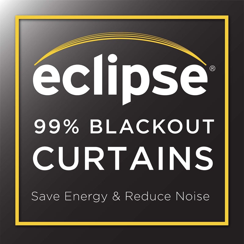 Eclipse Darrell Modern Blackout Thermal Rod Pocket Window Curtains for Bedroom or Living Room (Single Panel), 37 in x 84 in, Wheat - Image 3