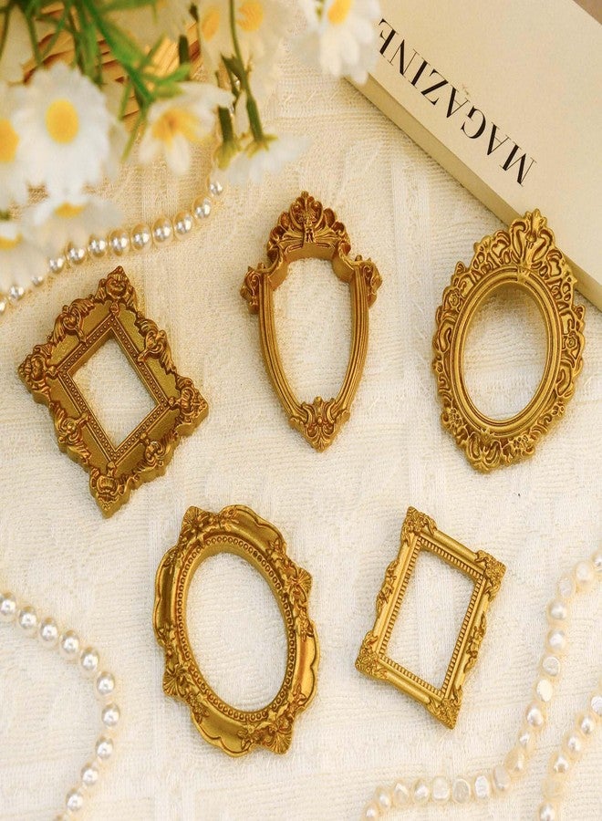 VICROIC 15 PCS Mini Vintage Frames, Tiny Resin Antique Frames, Small Gold picture photo frame for DIY Wall Hanging Jewelry Display Photography Party Hotel Home Decoration (mini frameA) - Image 4