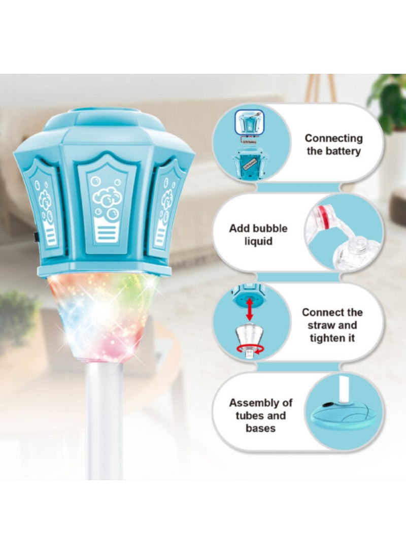 Automatic Vertical Bubble Machine for Parties - 2-Level Adjustable Height Standing Bubble Maker with Lights & Music - Battery Operated Outdoor Bubble Blower for Kids, Weddings & Birthdays - Image 5