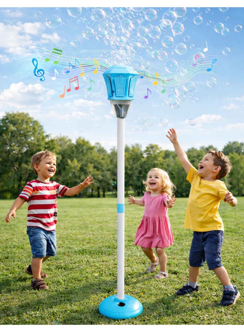 Automatic Vertical Bubble Machine for Parties - 2-Level Adjustable Height Standing Bubble Maker with Lights & Music - Battery Operated Outdoor Bubble Blower for Kids, Weddings & Birthdays - Image 1
