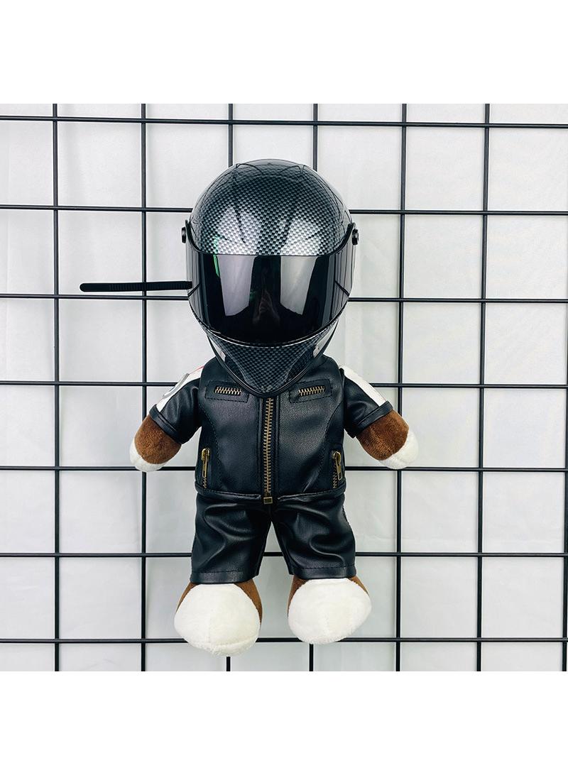 Y&D Mini Style Full Face Plush Toy Helmet Motorcycle Lover’s Small Racing Crash Helmet Souvenir Ornament Desk Decorator Motorsport Fans Gift 30cm  - Image 1