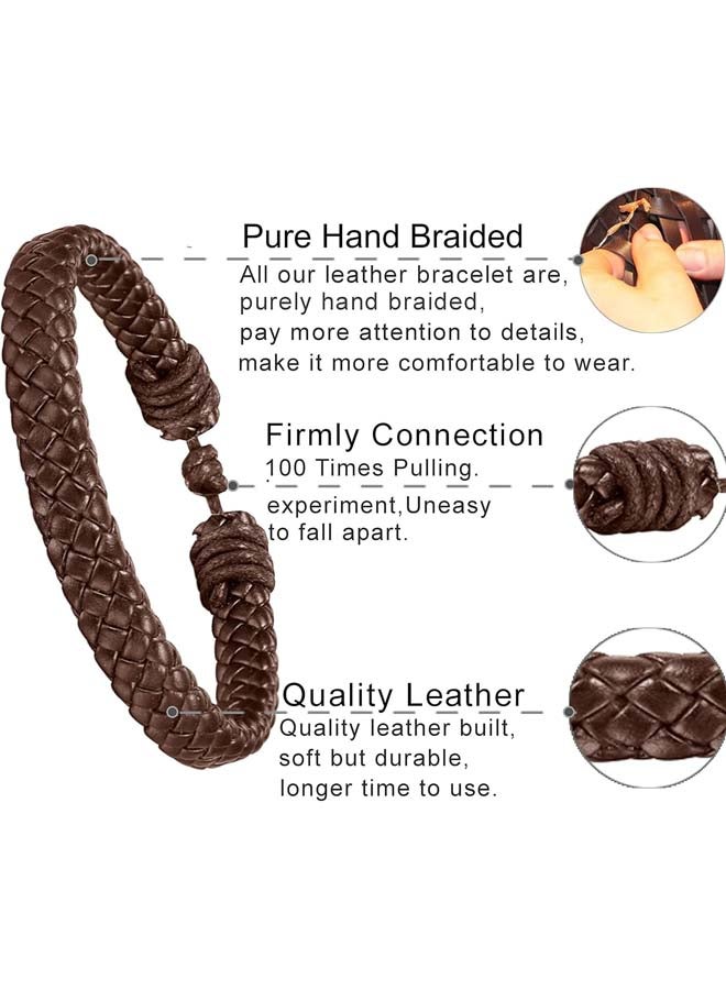 Woven Leather Adjustable Bracelet, 12-17 Piece - Image 5