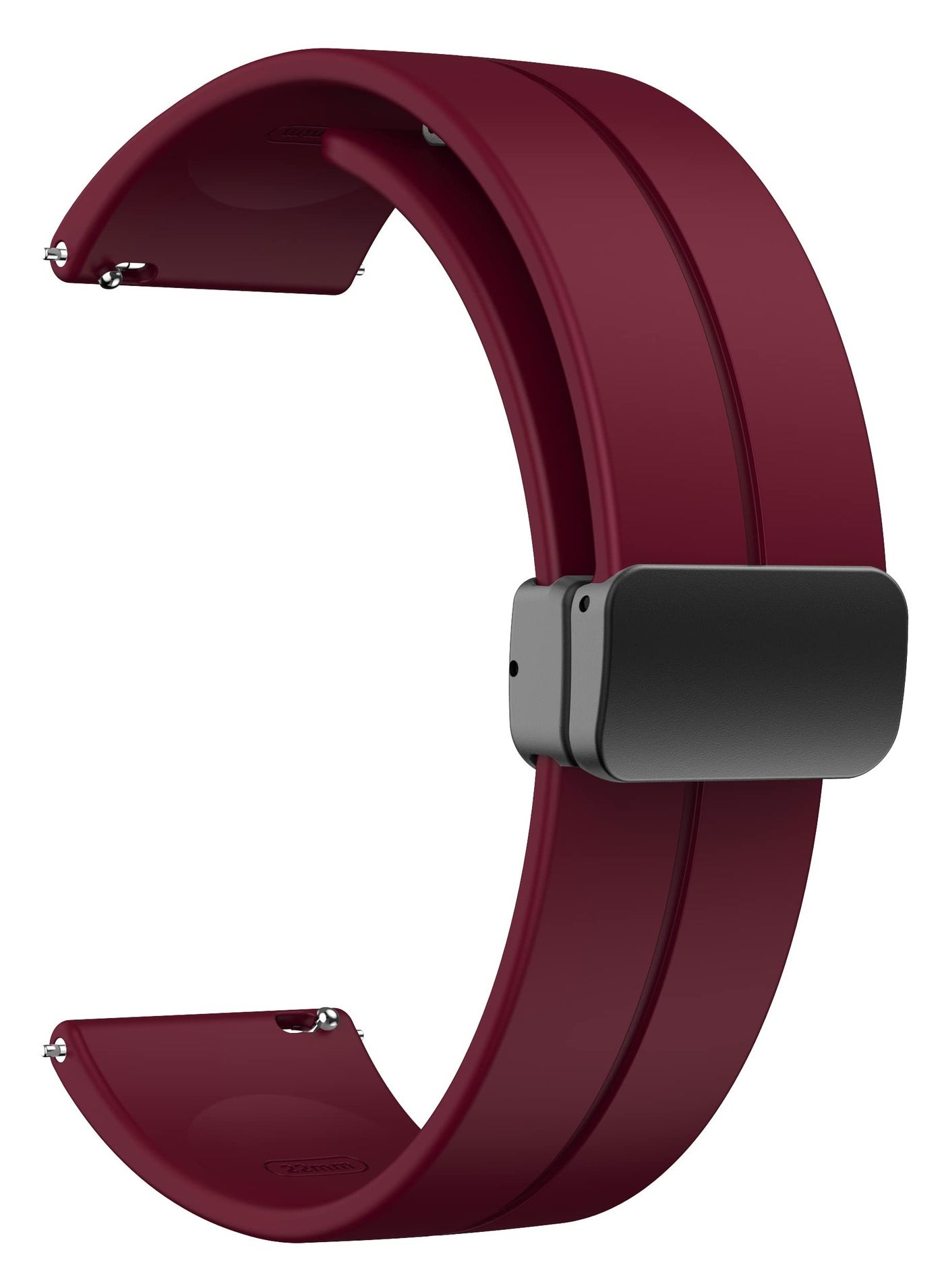 O Ozone Silicone Watch Band Compatible with CMF by Nothing Watch Pro / Watch Pro 2 / Watch 3 Pro, Magnetic Folding Buckle Soft Silicone Sport Replacement Watch Straps for Men Women - Red wine
