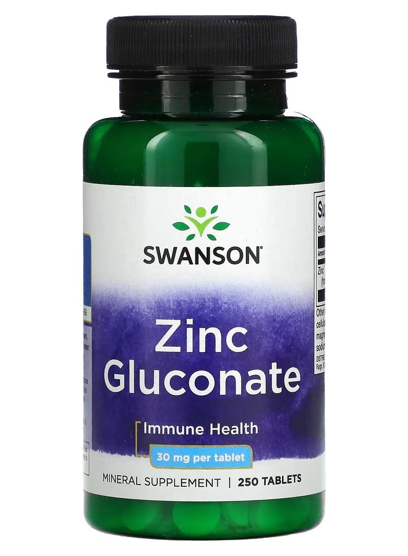سوانسون، جلوكونات الزنك، 30 مجم، 250 قرص