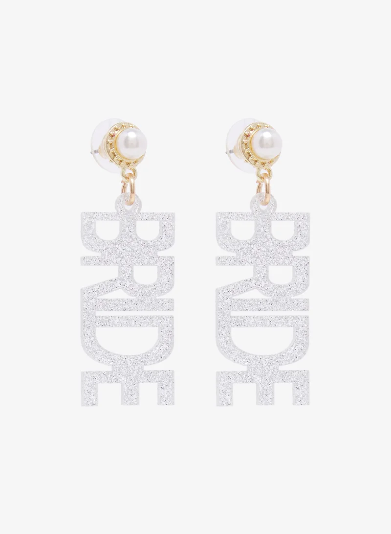 Ella Limited Edition Bride Silver Rhinestone Drop Down Earrings