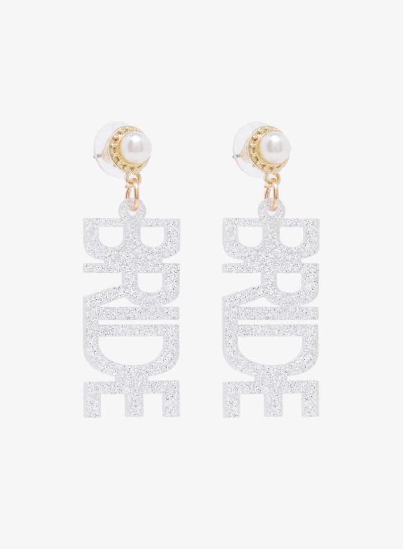 Ella Limited Edition Bride Silver Rhinestone Drop Down Earrings - Image 3