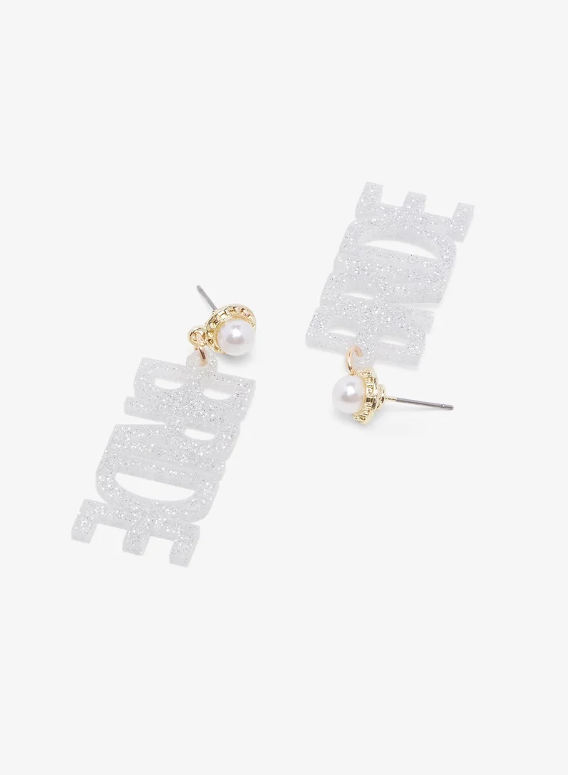 Ella Limited Edition Bride Silver Rhinestone Drop Down Earrings