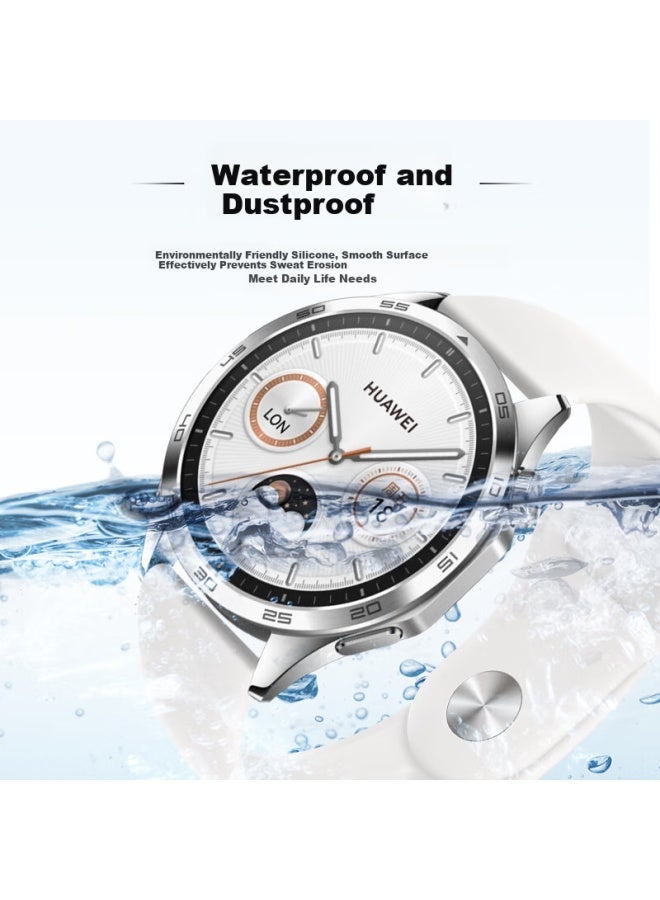 Bing Hong Binghong Silicone Watch Band For Huawei Gt2, Watch 4/3/gt5/4/3/pro, Watch Gt3 Pro, Sports Silicone Sweatproof Breathable Strap For Men And Women - White 18 - Image 4