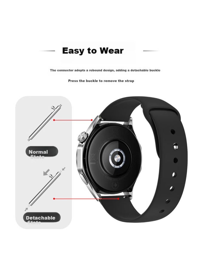 Bing Hong Binghong Silicone Watch Band For Huawei Gt2, Watch 4/3/gt5/4/3/pro, Watch Gt3 Pro, Sports Silicone Sweatproof Breathable Strap For Men And Women - White 18 - Image 5