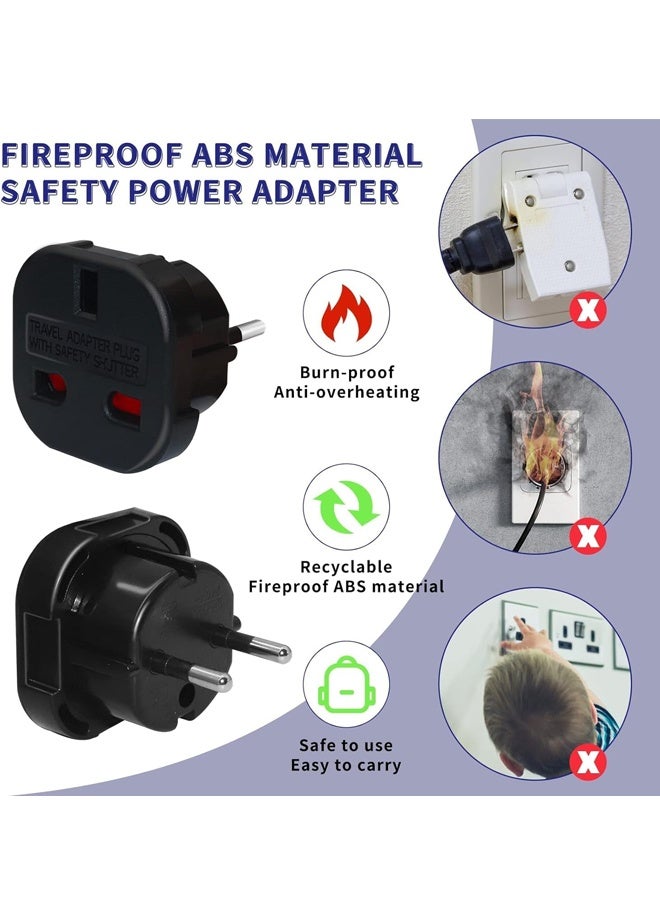 Uk to European Plug Adapter, Travel Adapter, Travel Plugs Uk to Eu, European Plug Adapter C, E, F - Image 3