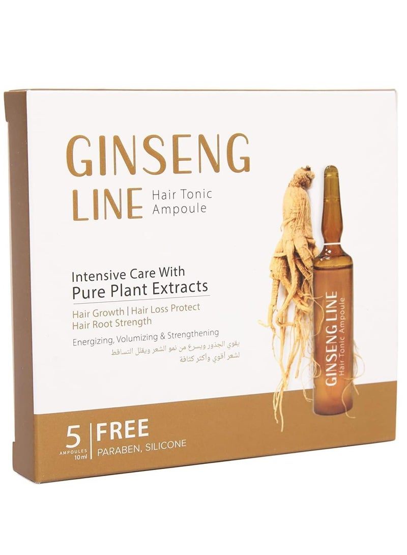 ميلانوفارما أمبولات جينسينج لاين لنمو الشعر 5 أمبولات 10 مل - Image 1