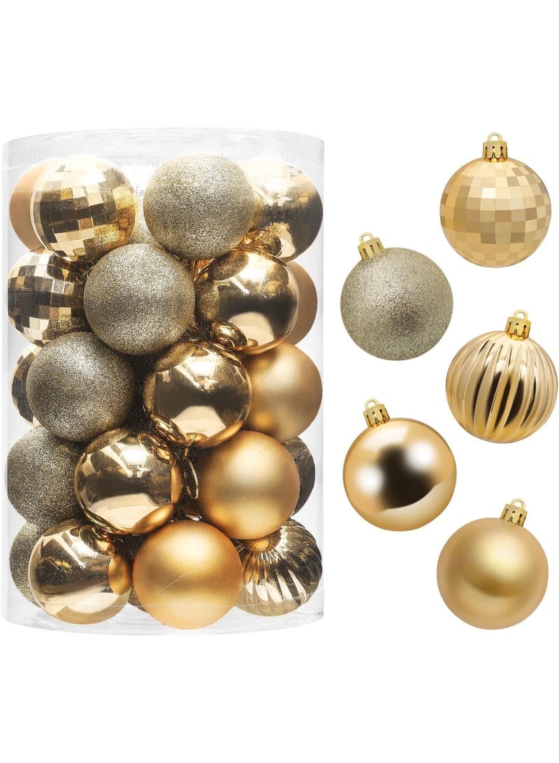 SINCHER 34 Pcs Christmas Ball Ornaments, 4CM Hanging Tree Decorations for Xmas Holiday, Wedding & Party Festive Decor - Image 1