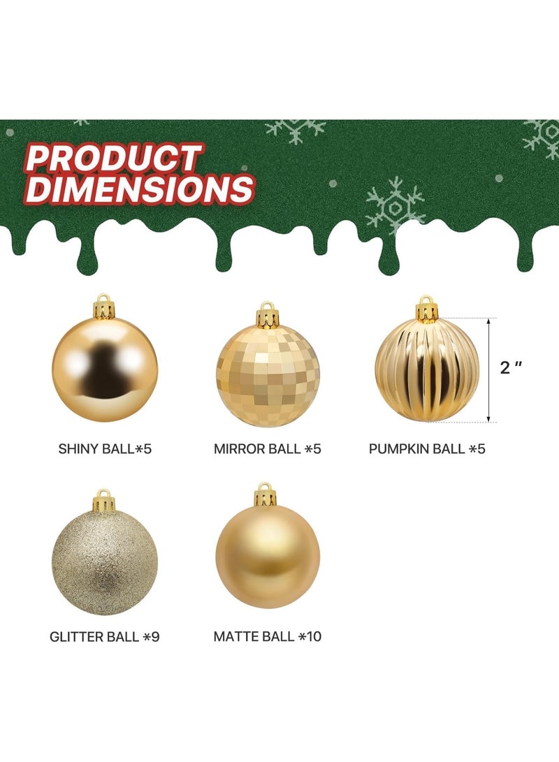 SINCHER 34 Pcs Christmas Ball Ornaments, 4CM Hanging Tree Decorations for Xmas Holiday, Wedding & Party Festive Decor - Image 3