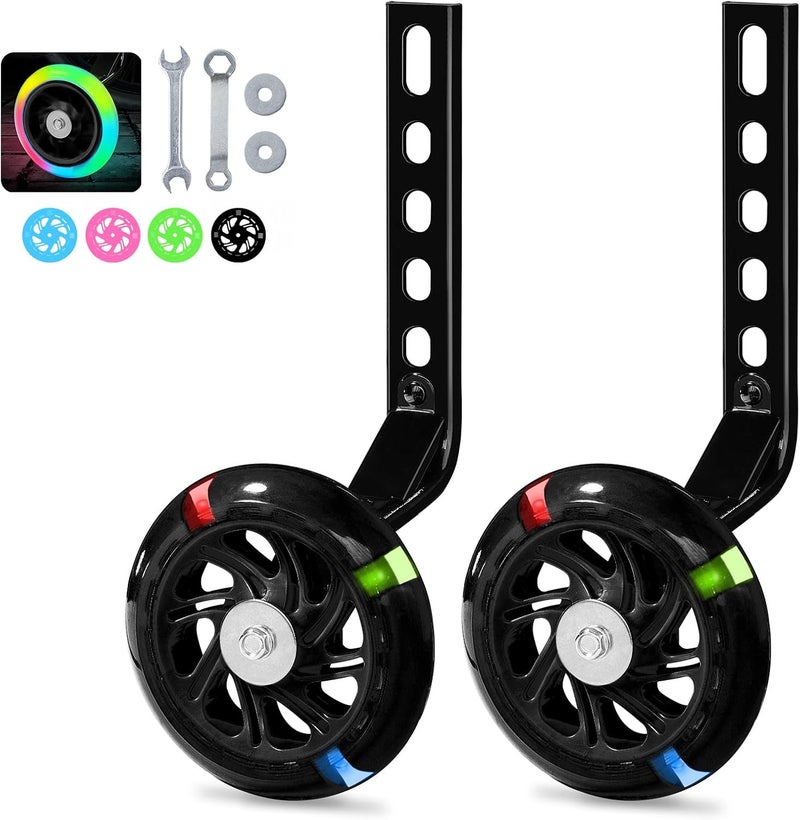 PRUNUS Flash BIKE Training Wheels for 12 14 16 18 20 Inch.Training Wheels for Kids Bike is Heavy Duty.Bicycle Training Wheel is Suitable Single Speed Bike - Image 1