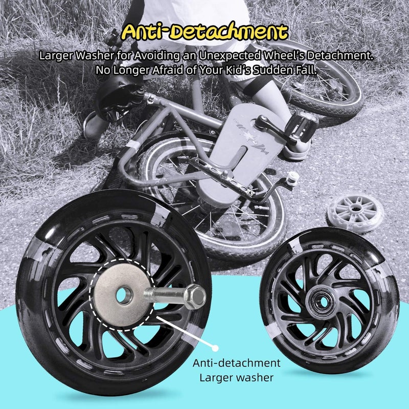 PRUNUS Flash BIKE Training Wheels for 12 14 16 18 20 Inch.Training Wheels for Kids Bike is Heavy Duty.Bicycle Training Wheel is Suitable Single Speed Bike - Image 5