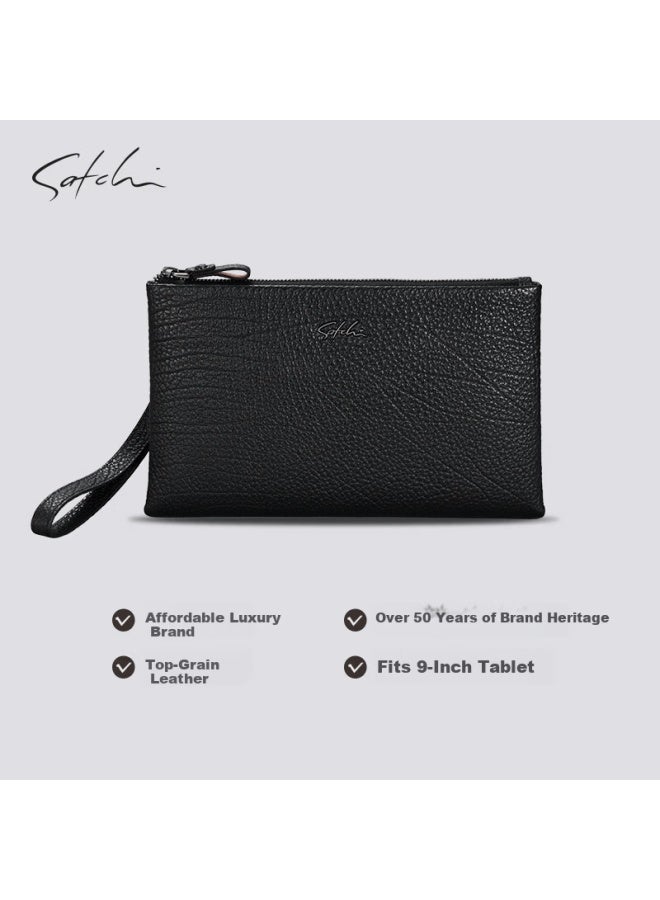 Satchi Men's Wallet First Layer Cowhide Long Large Capacity Clutch Multi-card Slot Wallet Gift For Boyfriend Husband Birthday - Image 2