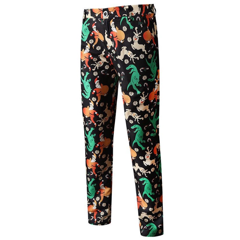 Trade Christmas Vest And Trousers Suit 2-Piece Printed Casual Suit Novel Suit - Image 5
