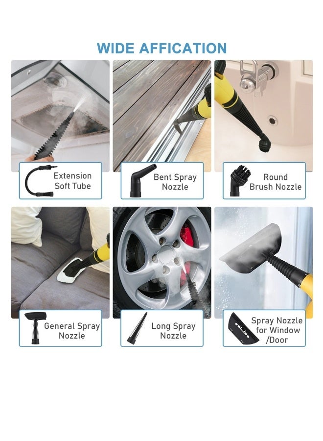 Handheld High-Pressure Steam Cleaner, Multi-Purpose for Home and Car Cleaning, Equipped with 15 Accessories for Deep Degreasing, Dirt Removal, and Sanitizing Surfaces, Upholstery, Kitchens, Bathrooms, Tight Corners, Floors, and Seats with Powerful and Safe Steam Performance. - Image 4