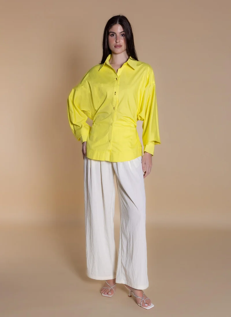 SHAPES DETAILED SMOCKED SHIRT