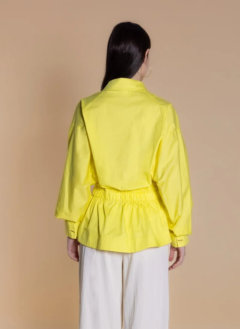 Shapes Yellow DETAILED SMOCKED SHIRT for Women | Best Price UAE