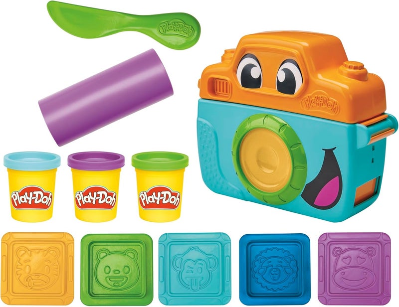 Play-Doh مجموعة بداية المرح مع بلاي دو، كاميرا ألعاب للأطفال للعب التخيلي، فنون وحرف للفتيات والفتيان 2+ مع 7 ملحقات وسجادة لعب - Image 1