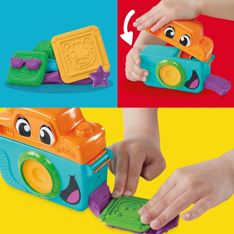 Play-Doh مجموعة بداية المرح مع بلاي دو، كاميرا ألعاب للأطفال للعب التخيلي، فنون وحرف للفتيات والفتيان 2+ مع 7 ملحقات وسجادة لعب - Image 3