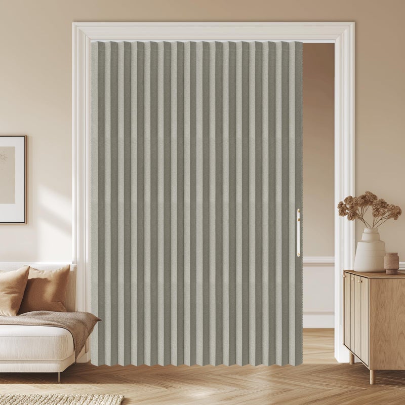 A-jazz AJAZZ 100% Blackout Accordion Door Curtain Invisible Folding Door Accordion Doors Interior for Bedroom Living Room Doorway Curtain Sets Included Tracks (1 Pack, 72W x 79 L, Grey) - Image 1