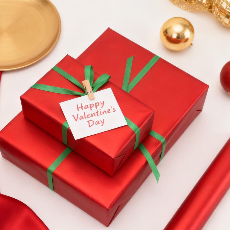 Donyang Red Wrapping Paper, Christmas Gift Wrapping Paper, 17inch x 33ft Matte Metallic Solid Color Red Wrapping Paper Roll for Mother's Day, Baby Shower, Valentine's Day, Birthday, Wedding, Anniversary - Image 5