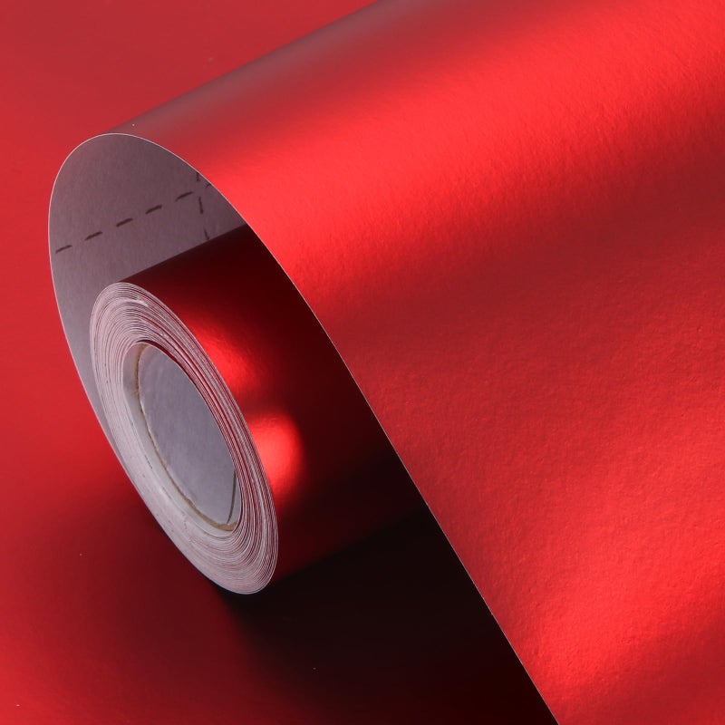 Donyang Red Wrapping Paper, Christmas Gift Wrapping Paper, 17inch x 33ft Matte Metallic Solid Color Red Wrapping Paper Roll for Mother's Day, Baby Shower, Valentine's Day, Birthday, Wedding, Anniversary - Image 1