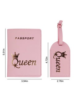 Excefore Mr and Mrs Luggage Tags Couple Passport Holder Set, Leather Travel Luggage Tags Passport Cover Honeymoon Gifts Bridal Shower Gift for Wedding Engagement Newlyweds, 4 Pack  - Image 2