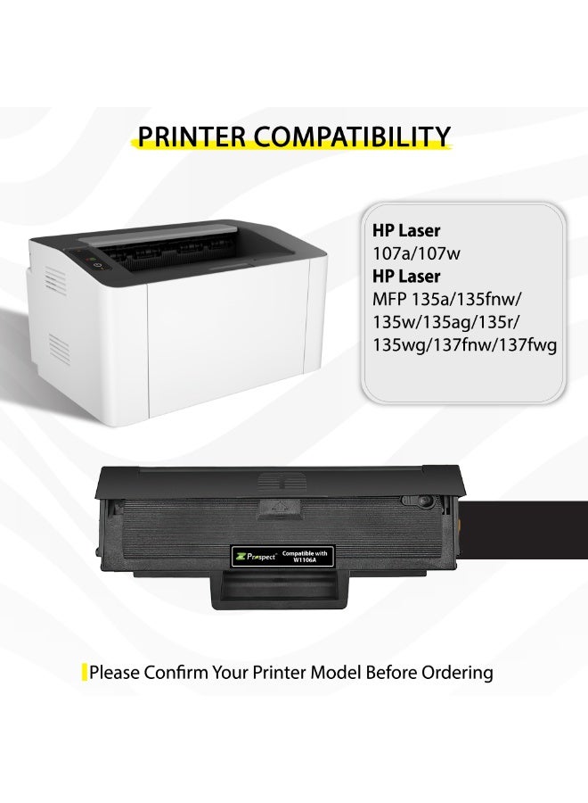بروسبكت خرطوشة حبر 106A W1106A أسود متوافقة مع طابعة اتش بي  ليزر  107a 107w 135a MFP 135a 135fnw 135w 135ag 135r 135wg 137fnw 137fwg - Image 5