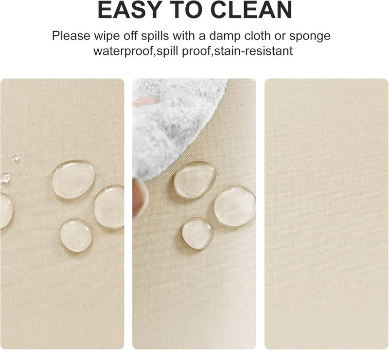 DWCN Beige Tablecloth, 110 x 110 cm, Stain Protection, Washable Table Linen, Waterproof Tablecloth for Dining Room, Garden, Party, Weddings or Household - Image 2