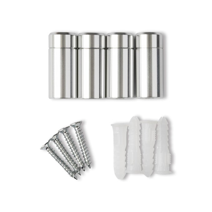 1 SILVER STAINLESS STEEL MOUNTING HARDWARE FOR ACRYLIC FLOATING FRAMES PACK OF 4