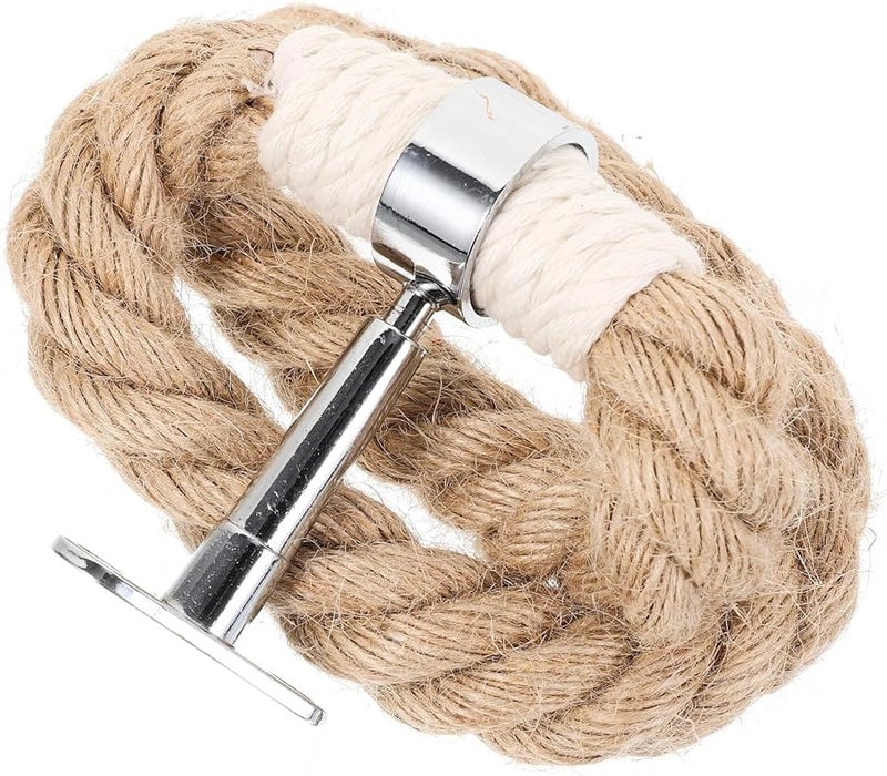 Jute Rope Wall Mounted Towel Ring Rustic Hand Towel Holder for Bathroom Kitchen - Image 2
