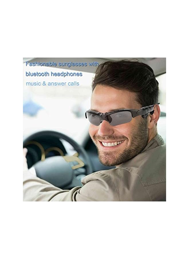 SYOSI Bluetooth Sunglasses Wireless Music Sunglasses Men Women Sports Sunglasses Smart Glasses Handfree Call Headphone Stereo Sound With Mic For Smart Phone Outdoor Travel Driving Cycling Gray Black - Image 2