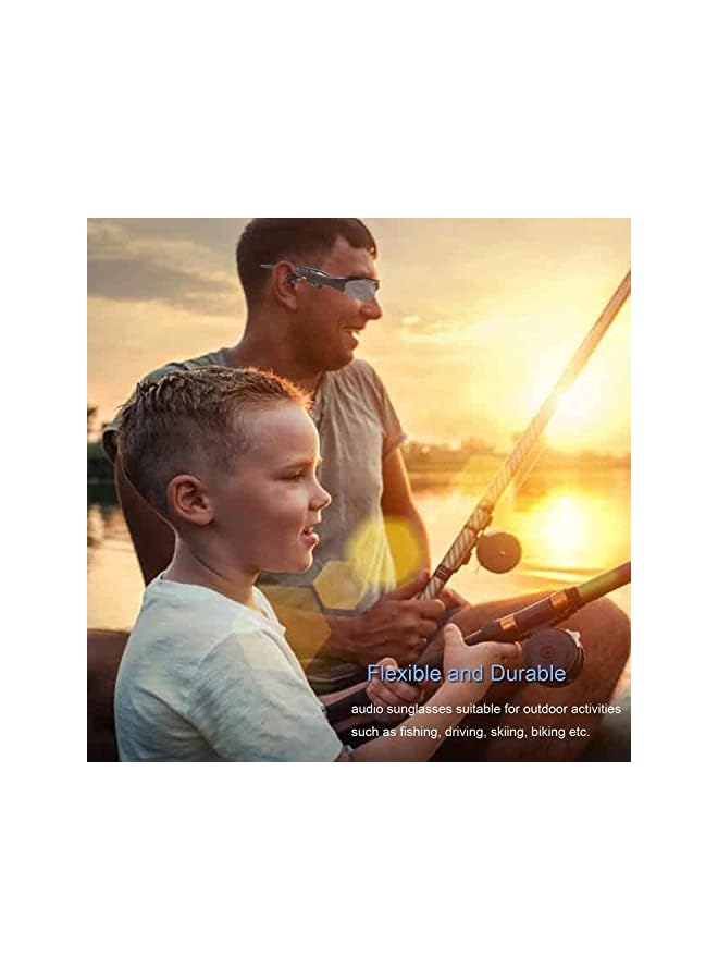 SYOSI Bluetooth Sunglasses Wireless Music Sunglasses Men Women Sports Sunglasses Smart Glasses Handfree Call Headphone Stereo Sound With Mic For Smart Phone Outdoor Travel Driving Cycling Gray Black - Image 3