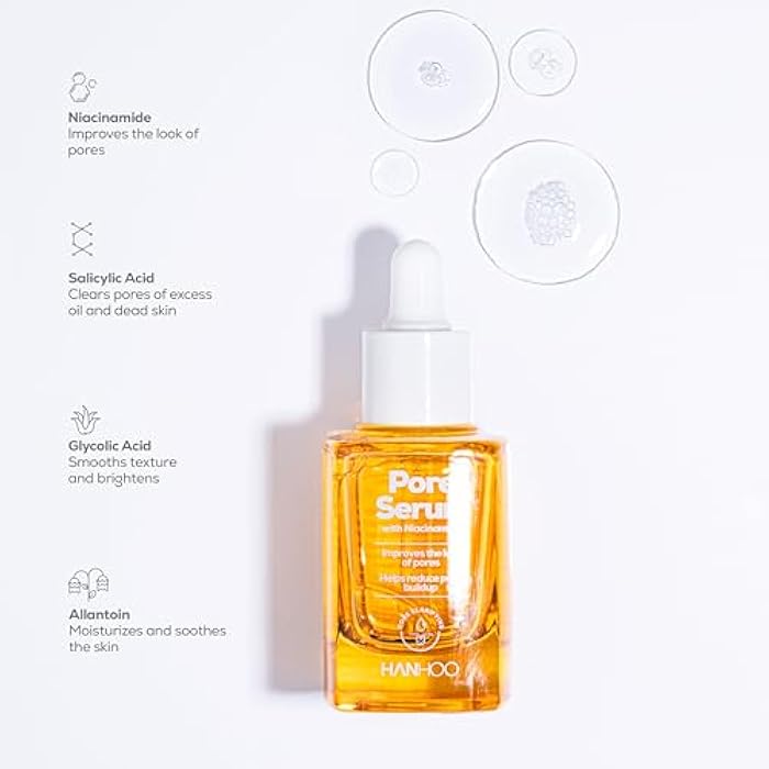 Hanhoo Pore Serum with Niacinamide, 1.01 Fl. Oz., with Niacinamide, Salicylic Acid, and Glycolic Acid, Gently Exfoliates, Clears Clogged Pores, Minimizes Enlarged Pores, Korean Skincare - Image 4