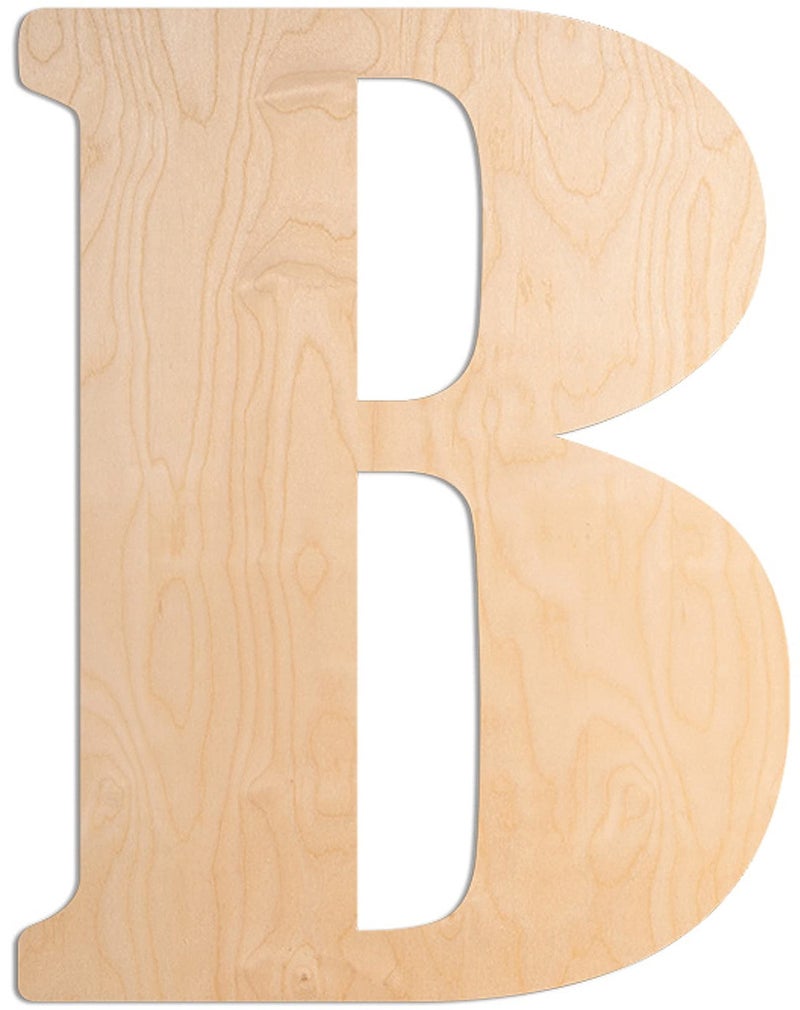 UNFINISHEDWOODCO UNFINISHEDWOODCO 23Inch Vintage Wood Letter B  Single Initial Wall Decor Monogram  Door Hanger Alphabet Wooden Decorative Letters for Baby Room 