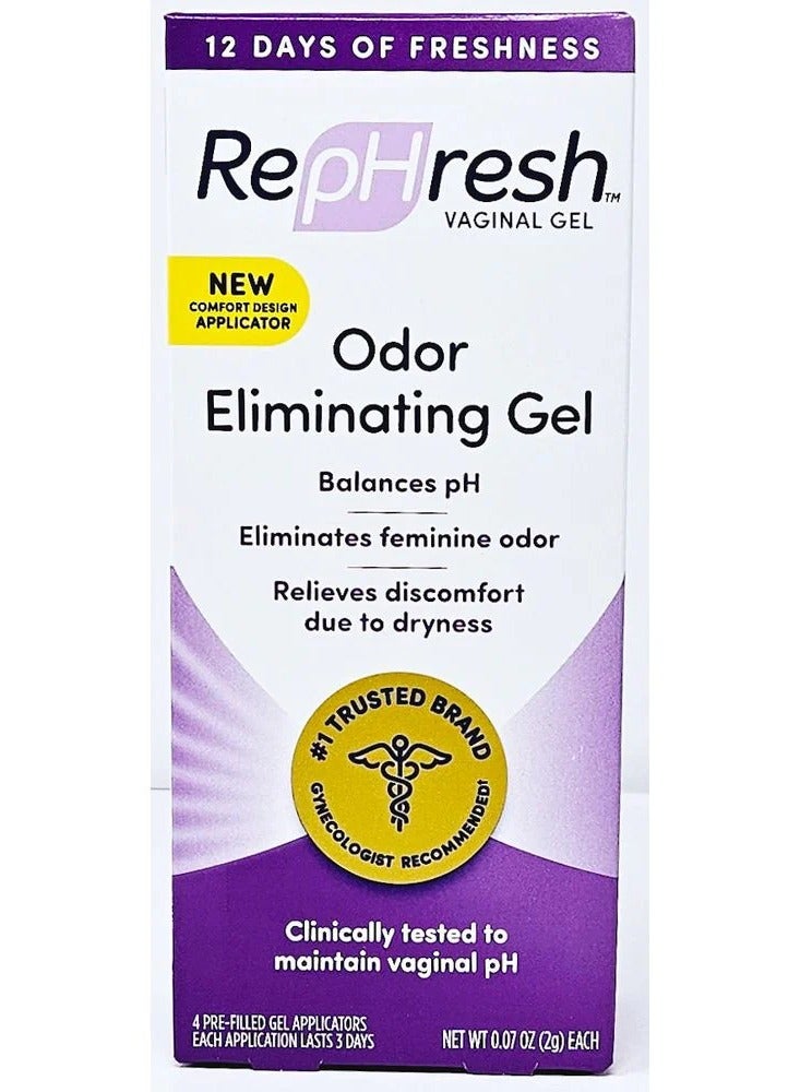 Rephresh Odor Eliminating Gel - 4 Pre-filled Applicators, 0.07oz - Image 1