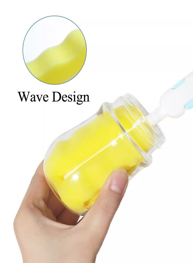 Elandy 3PCS Dishwashing Foam Sponge Brushes Replaceable Sponge Cleaning Brush Cup Brush Set with 3 Replacement Brush Head Bottle Scrubber Cleaning Sponges(Color Randon) - Image 3
