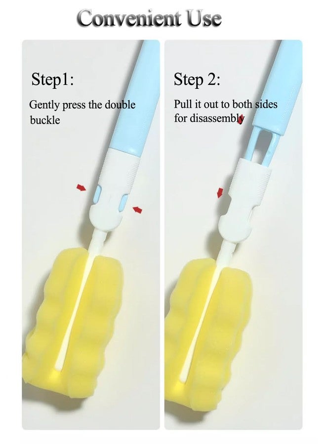 Elandy 3PCS Dishwashing Foam Sponge Brushes Replaceable Sponge Cleaning Brush Cup Brush Set with 3 Replacement Brush Head Bottle Scrubber Cleaning Sponges(Color Randon) - Image 5