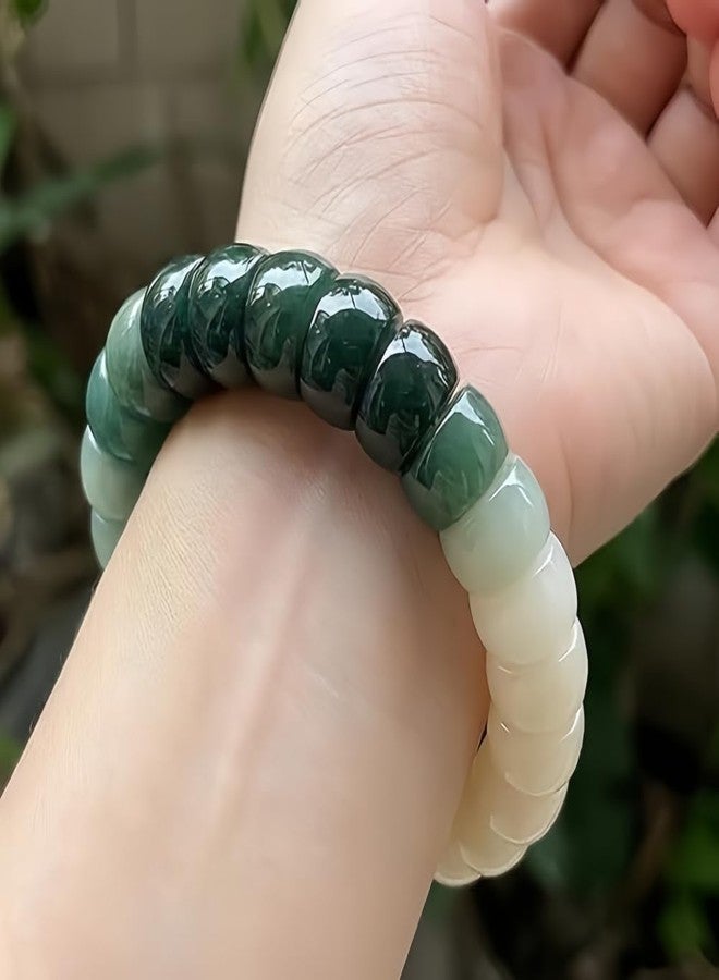 sunglnl MUDI Bracelet For Women, Bodhi Seed Beads Bracelets Fidget Healing Energy Protection Stretch to My Man Jewelry Gift (Oval Green White) - Image 4