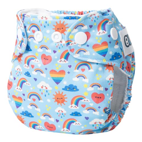 Bumsies Reusable Cloth Diaper with Removable Insert for NewBorn Baby/Toddler - Adjustable, Washable, Skin-Friendly | Absorbs up to 3pees | Helps in Potty Training | For 5-15 kgs | 3months-3years, Blue - Image 1