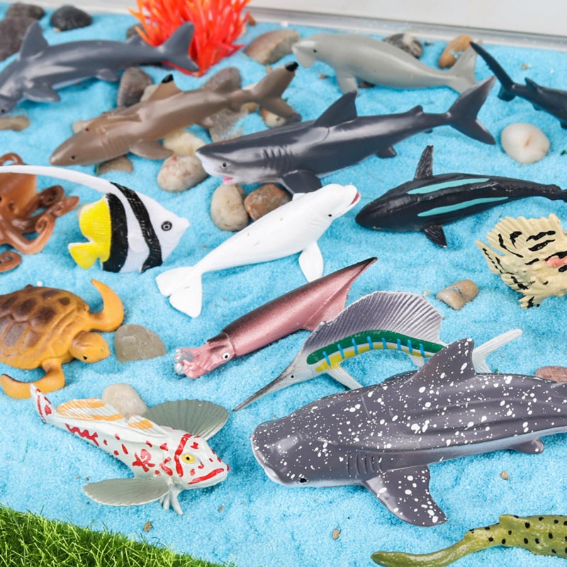 SCAHOW 18pcs Ocean Animal Figurines Realistic Sea Creatures Toys Sharks Dolphins Penguins Turtles Octpus More for Kids Toddlers 3 4 5 6 7 Years Old - Image 5