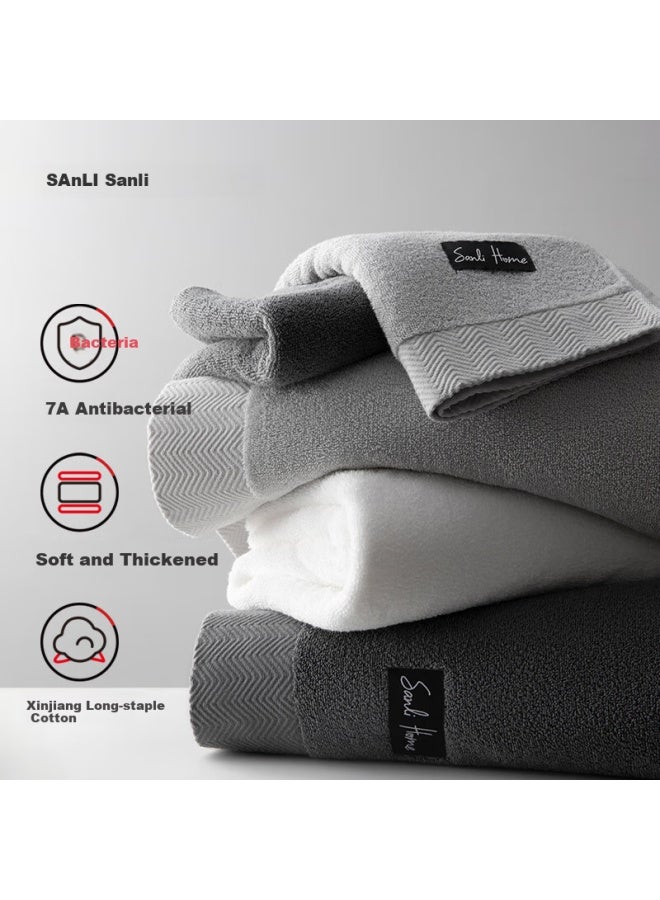 Sanli 7a Antibacterial Xinjiang Cotton Hotel Bath Towel 100% Pure Cotton Extra Large Thick Absorbent Men Women Adult Wrap Towel Light Grey - Image 3