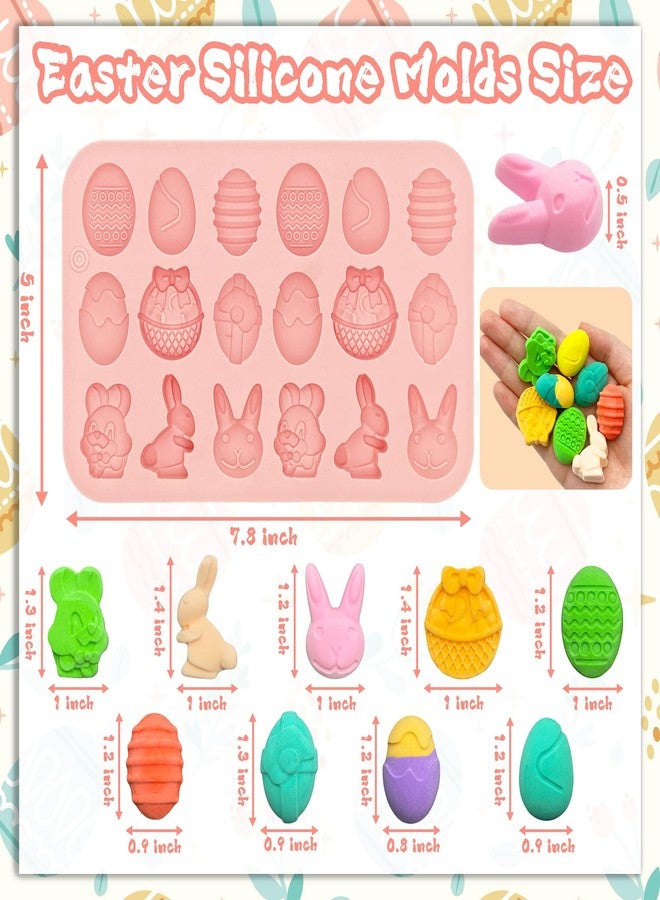 Dropower 2 Pack Easter Silicone Chocolate Molds 18 Cavities Egg Bunny Rabbit Basket Shaped Mold for Baking, Gummy, Candy, Jelly, Wax Melt, Ice Cube, Butter Pats - Image 2