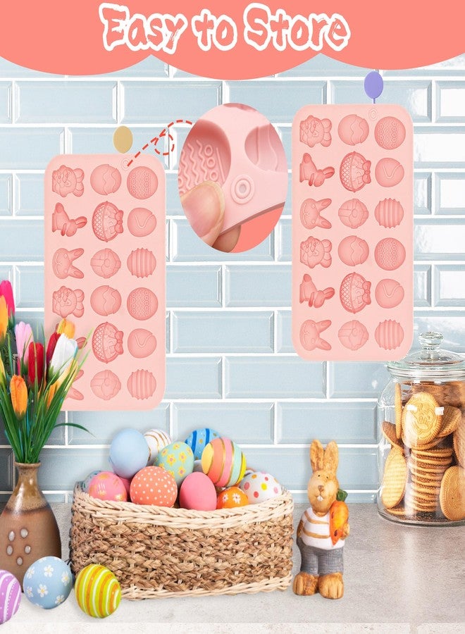 Dropower 2 Pack Easter Silicone Chocolate Molds 18 Cavities Egg Bunny Rabbit Basket Shaped Mold for Baking, Gummy, Candy, Jelly, Wax Melt, Ice Cube, Butter Pats - Image 4