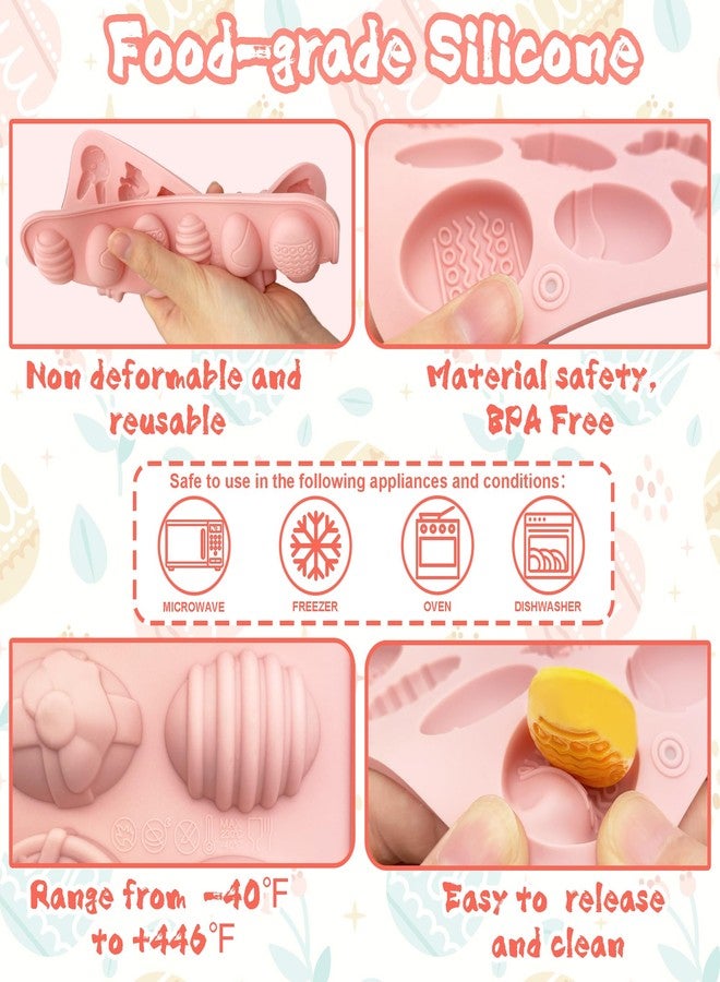 Dropower 2 Pack Easter Silicone Chocolate Molds 18 Cavities Egg Bunny Rabbit Basket Shaped Mold for Baking, Gummy, Candy, Jelly, Wax Melt, Ice Cube, Butter Pats - Image 3