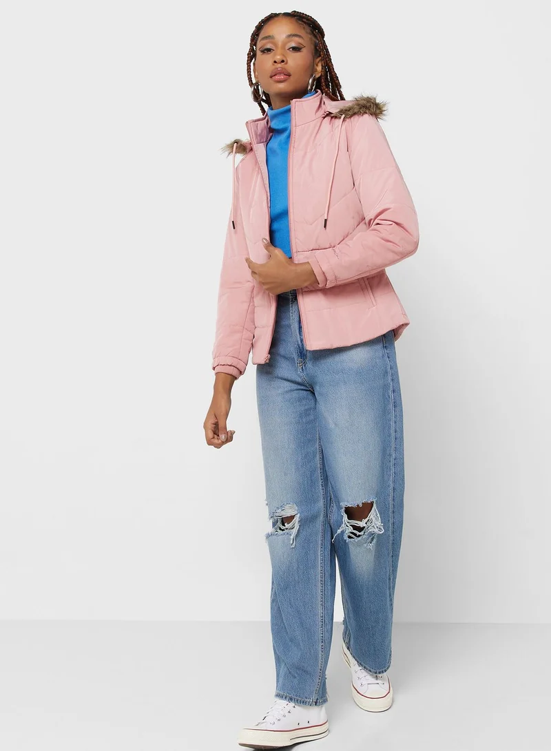 Urban Minx Urban Minx Urban Minx Classic Padded Jacket With Hood