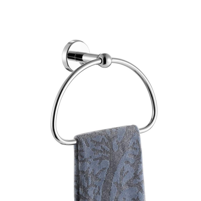 JQK JQK Chrome Towel Ring Stainless Steel Half Ring Towel Holder for Bathroom 7 Inch Polished Chrome Wall Mount TR160CH 